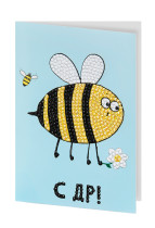 Кристальная ( алмазная) мозаика  " ФРЕЯ" ALVO- 606 открытка " С днем рождения!" 10. 5 х 14. 8 см