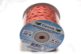 Тесьма отделочная "ЗИГ-ЗАГ" 5 мм 30 м №004 яр.персиковый