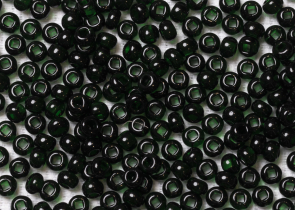 Бисер Чехия круглый 06/0 50 г 50150h прозрачный темно-зеленый квадратное отверстие